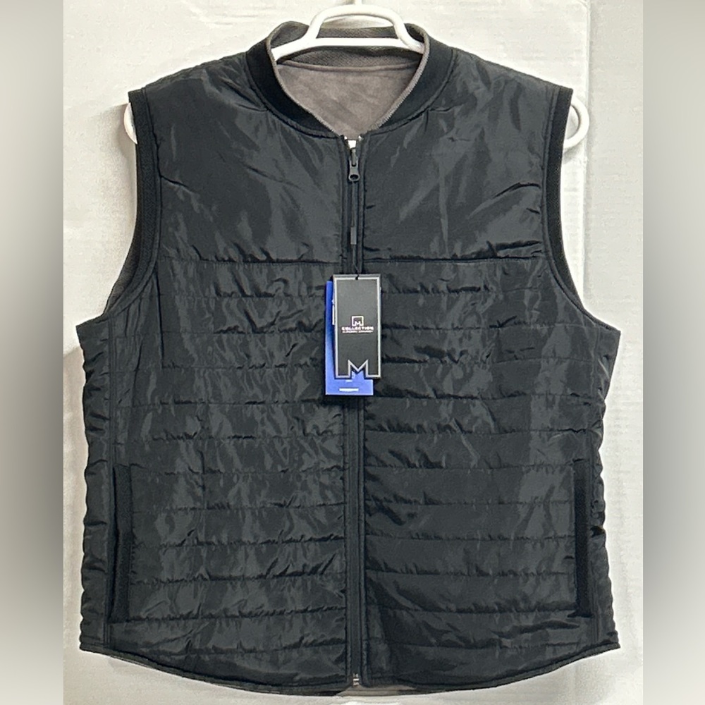 Michael Strahan Men’s Large Vest Reversible Insulated Waterproof Black Brown